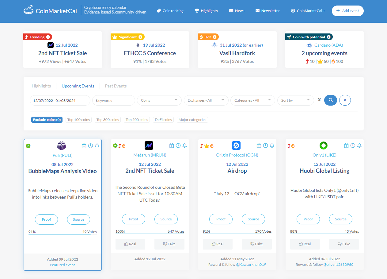 CoinMarketCal